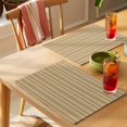 thumbnail image 4 of Camel Striped Placemats Set of 6 Farmhouse Vintage Camel Stripes Place Mats Indoor Wipeable Table Mats Washable Cloth Dining Table Placemats for Kitchen Holiday Party Home Decor 13x19 Inch, 4 of 9