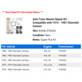thumbnail image 2 of Auto Trans Master Repair Kit - Compatible with 1974 - 1981 Chevy Camaro 1975 1976 1977 1978 1979 1980, 2 of 2