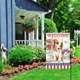thumbnail image 6 of Welcome Summer Puppy Yard Flag Decorative Cute Dog July 4th Patriotic Pansies Outdoor Garden Flag 12.5x18 Inch, 6 of 6