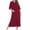 Rose Red, variant on Women Solid Comfort Casual Skirt Loose Pajamas 3/4 Sleeve Nightgown - Zipper Robe, Soft Cotton Blend, Two Pockets, Calf Length
