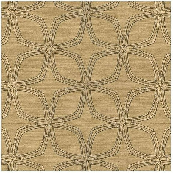 Concord Wallcoverings Textured Wallpaper Geometric Featuring Rhombuses, Brown Gold, 21 In x 33 Ft (56 sq. ft), SH34553