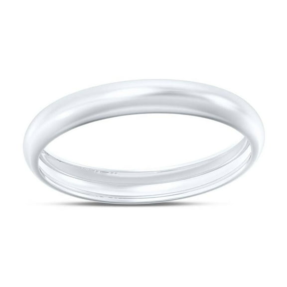 10K Solid White Gold 3MM Plain Men's and Women's Wedding Band Ring