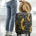 thumbnail image 2 of Black Sunflower Word Pattern Luggage Cover Fashion Suitcase Cover Baggage Covers Fit 25-28 Inch Luggage (Go Travel), 2 of 5