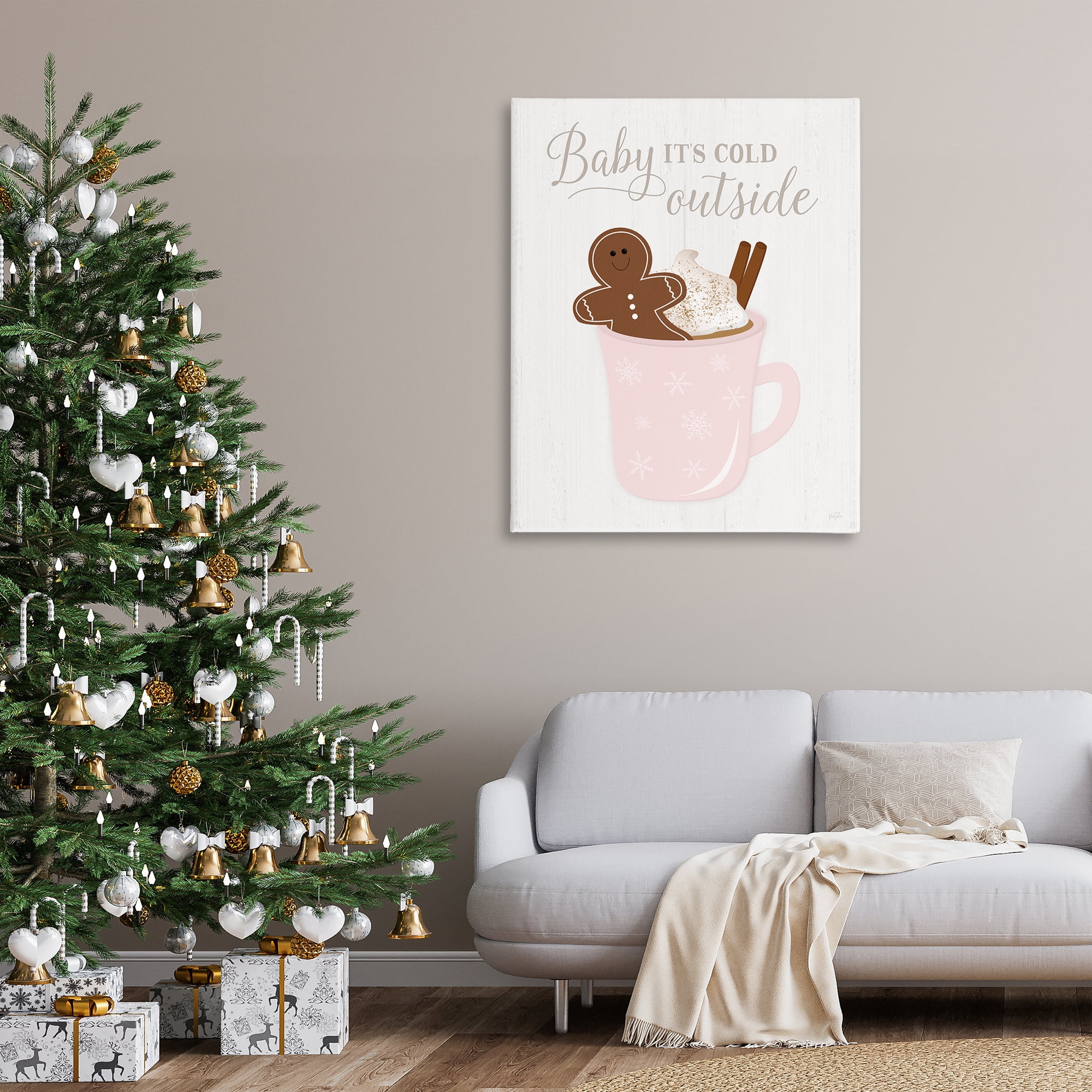 Stupell Industries Cold Outside Cocoa Holiday Painting Gallery Wrapped Canvas Art Prints Wall Art, 36 x 48