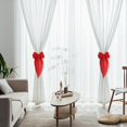 thumbnail image 5 of 2 Pack Lace Curtain Tiebacks, Elegant Bow Curtain Ties with Clips, Decorative Sheer Curtain Holdbacks, Vintage Curtain Tie Backs for Bedroom Dining Room Romantic Home Decor (Red), 5 of 5