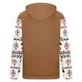 thumbnail image 4 of Penkiiy Men's Pocket Button Hooded Pullover Ethnic Western Cowboy Print Long Sleeve Sports Tops Hooded Sweatshirt M Coffee, 4 of 4