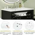 thumbnail image 7 of 60" Black Bathroom Furniture, Double Sinks, Adjustable Shelf, Gracefully Closing Doors, Flip Drawer - Exquisite Sanctuary Sink Vanity, Ceramic Seamlessly Sophisticated, 7 of 7