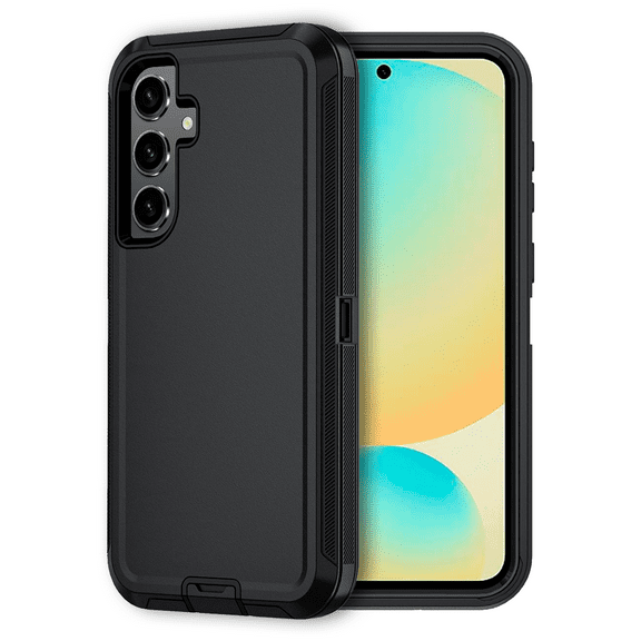 Entronix Heavy Duty Shockproof Case Designed for Galaxy S24 FE, Triple Layer Full-Body Protection, Black