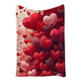 thumbnail image 5 of Aufmer Valentine‘s Day Blanket, Flannel Throw Blanket with Love Heart Pattern, Soft Cozy Couch Blanket for Bedroom, Sofa, Warm Washable Small Blanket for Women, Romantic Holiday Gift for Girlfriend, 5 of 7