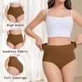thumbnail image 2 of MecTo Women's Seamless Underwear No Show Panties Tummy Control Hipster High Waisted Briefs 5 Pack Plus Size, 2 of 6