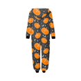 thumbnail image 3 of Family Halloween Pjs Matching Sets Pumpkins Printed Long Sleeve One-Piece Hooded Jumpsuit Winter Jumpsuit with Pockets, 3 of 3
