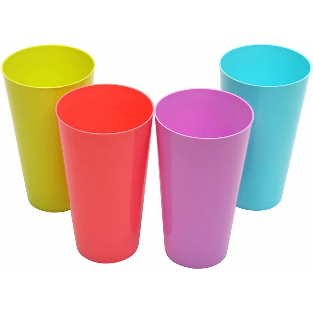 Cribun 12 Pack 17.5 Ounce Plastic Kids Juice Tumblers, Unbreakable Drinking Glasses, Plastic