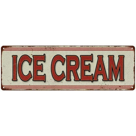 Ice Cream Restaurant Diner Food Menu Vintage Look Metal Sign 6x18 Old Advertising Man Cave Game Room (Best Colleges For Advertising)
