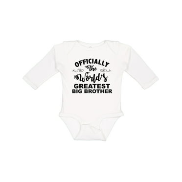 Inktastic Officially The World's Greatest Big Brother Boys Long Sleeve Baby Bodysuit