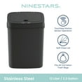 thumbnail image 3 of Nine Stars Automatic Bathroom Trash Can, 3 Gallon Plastic Motion Sensor Garbage Bin with Soft Close Lid, Black, 3 of 7