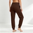 thumbnail image 5 of Women's Drawstring Waist Sweatpants, Casual Solid Color Jogger Pants with Pockets, Soft Loose Fit Athletic Sweat Pants for Lounge Workout Daily Wear 04-Coffee XXL, 5 of 5
