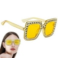 thumbnail image 6 of Rhinestone Sunglasses, Sparkly Sun Glasses, Fashion Sunglasses for Women, Oversized Square Frame Bling Sun Glasses, Summer Activity, 6 of 10
