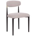 thumbnail image 5 of Safavieh Covelle Modern Metal and Fabric Dining Side Chairs, Black / Gold / Dove Gray Linen (Set of 2), 5 of 8