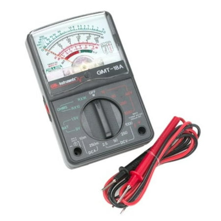 GMT-18A Compact 18 Range Analog Tester, Full family of analog multimeters test AC Voltage, DC Voltage, DC Current, Resistance, Continuity, and batteries By GB (Best Electrical Test Meter)