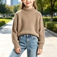 thumbnail image 2 of GigrtiJin 0T-10T Kids Cotton Sweaters Mock Neck Pullover Sweaters Girls Fall Winter Long Sleeve Going Out Sweaters, 2 of 3