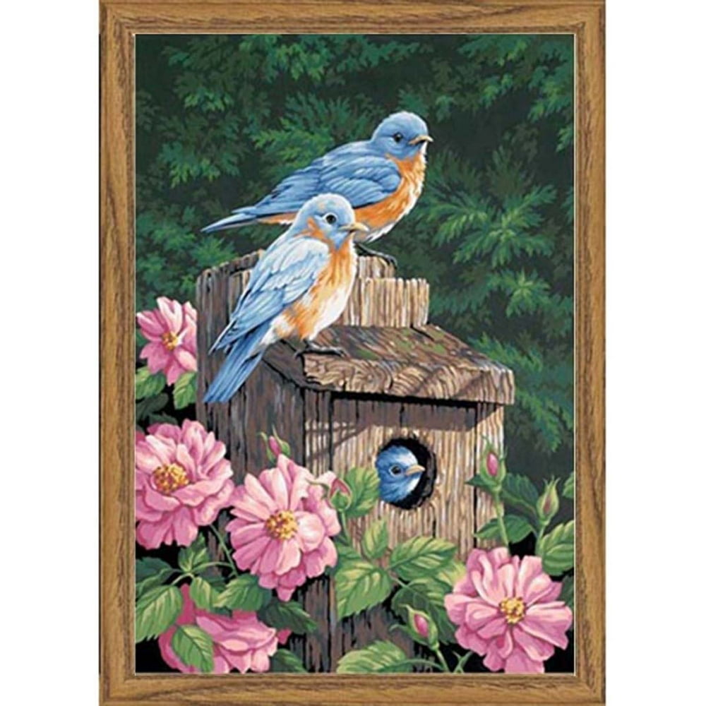Paintworks® Garden Bluebirds Kit & Frame PaintbyNumber Kit Walmart