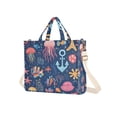 thumbnail image 7 of FORMRS Womens Corduroy Tote Bag Crossbody Shoulder Handbag with Pocket, Pink Jellyfish, 7 of 7