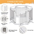 thumbnail image 4 of Yaheetech 32.5" Freestanding 6-Panel Foldable Pet Gate with Support Feet, White, 4 of 7