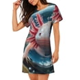 thumbnail image 2 of Easygdp Bubbles Axolotl Fantasy Camisón de manga corta para mujer, informal, estampado, 2 of 6