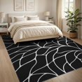 thumbnail image 3 of ODIKA 8'x10' Washable Area Rug Black White Leaf-Inspired Geometric Elegance Contemporary Design with for Dining Room, Large Office, Lounge, Non-Slip Chair-Friendly Mat, 3 of 7