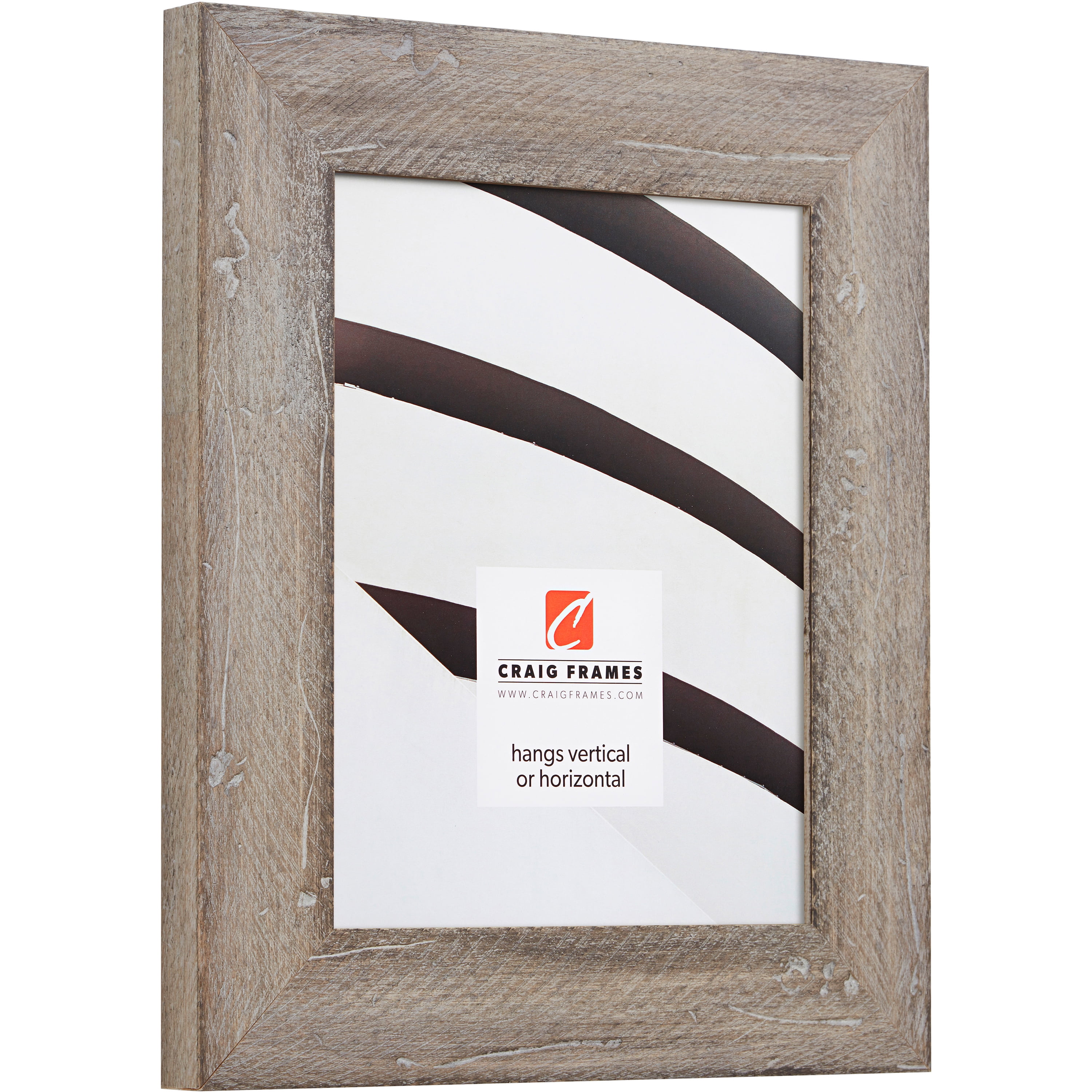Craig Frames Hatteras, 18x24 inch Picture Frame Matted for a 12x18 Photo, Beach Wood