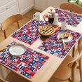 thumbnail image 5 of Collage Placemats Set of 2, Independence Day U. S. Flag Themed Bald Eagle Firework Plaid Non-Slip Place Mats Washable Table Mats for Kitchen Dining Table Decorations Indoor/Outdoor, 5 of 9