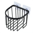 thumbnail image 5 of Wall-mounted Bathroom Suction Round Roll Paper Holder Toilet Tissue Storage Basket Black, 5 of 8