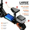 thumbnail image 3 of Adult Electric Scooter, 50 Miles Range,34 Mph Top Speed, 11"/10" Off Road Tire,1600W Motor Folding E-Scooter with Detachable Seat for Commuting, 3 of 13