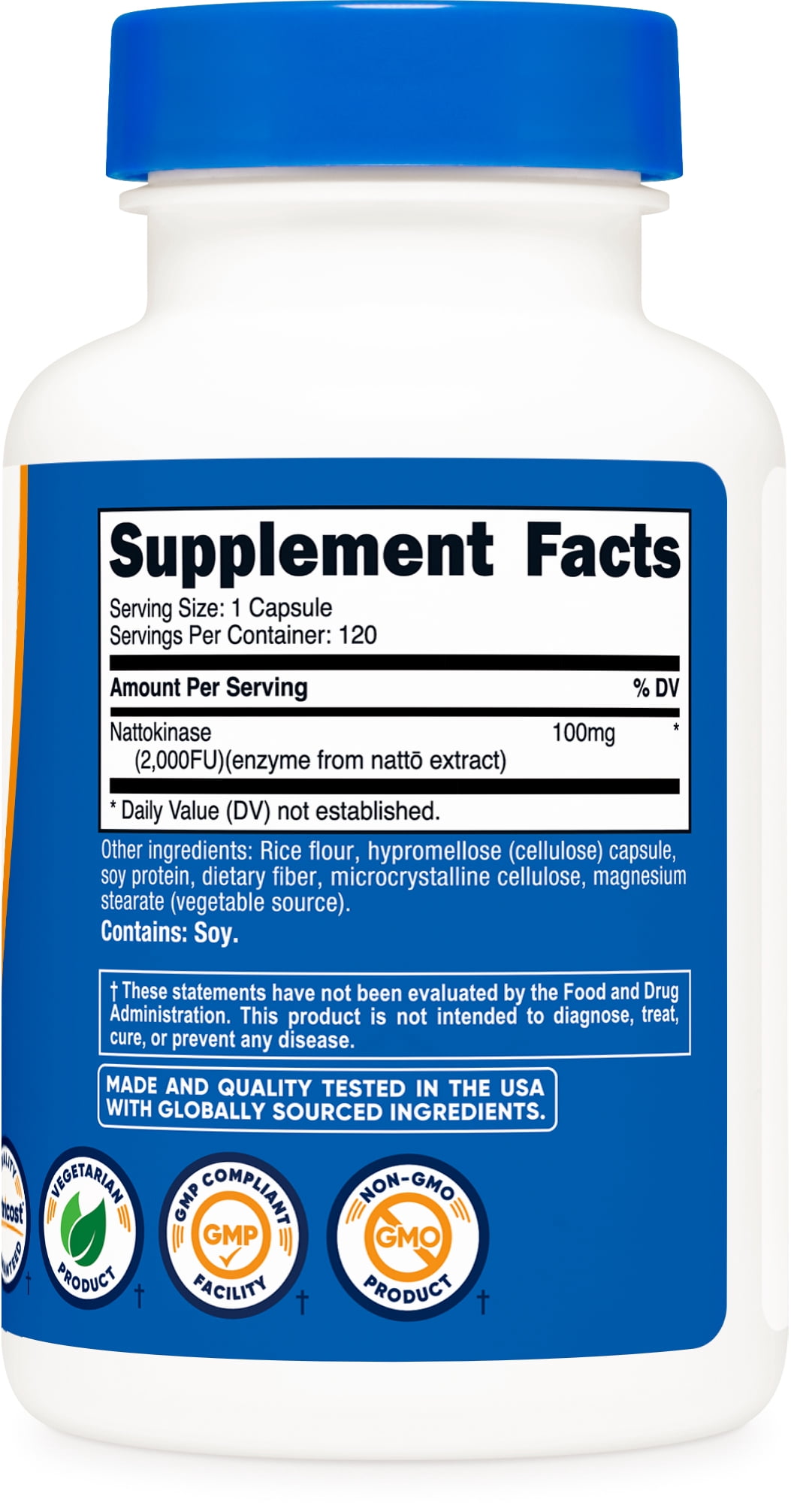 Nutricost Nattokinase 2,000FU, 120 Capsules - Gluten Free, Non-GMO, Vegetarian Friendly Supplement
