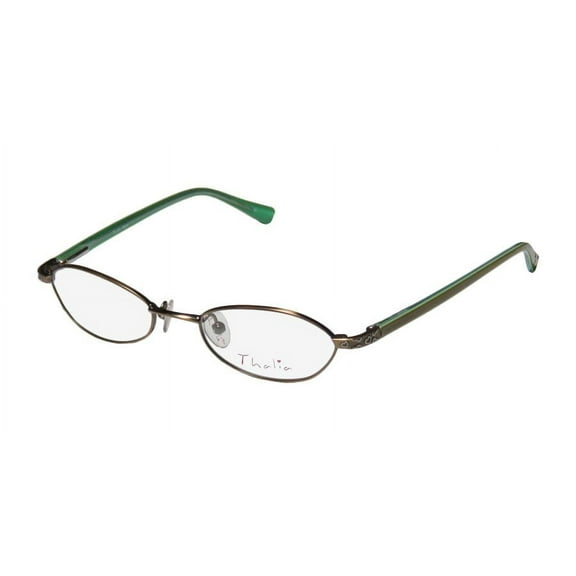 NEW THALIA NEVA WOMENS/LADIES DESIGNER FULL-RIM BROWN / KHAKI ADJUSTABLE NOSE PADS MUST HAVE IN STYLE FRAME DEMO LENSES 46-17-130 FLEXIBLE HINGES EYEGLASSES/EYE GLASSES