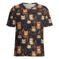 thumbnail image 5 of Cute Cats in Cups Pattern Women's Short Sleeve Tops Casual Blouses T Shirt, 5 of 6