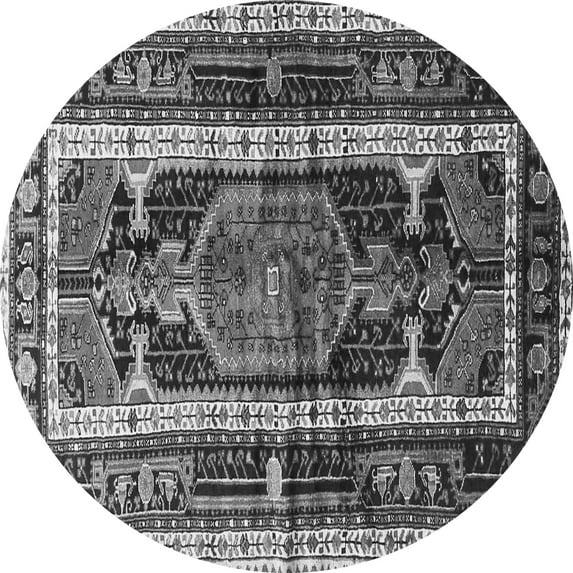 Ahgly Company Indoor Round Medallion Gray Traditional Area Rugs, 6' Round