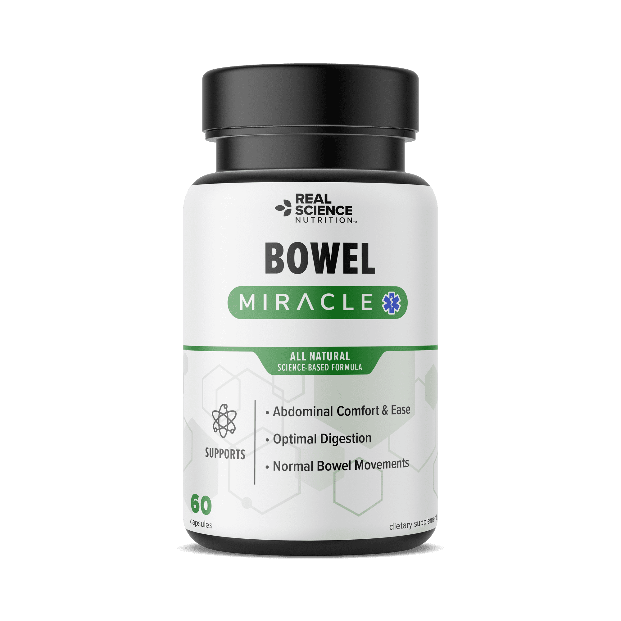 Real Science Nutrition Offers Bowel Miracle a Natural Bowel Supplement that may help Relieve Gas, Bloating, Diarrhea, Constipation and Support Digestive Health