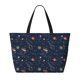 thumbnail image 2 of Disketp Cartoon Space Planets Bolsa de Playa de Gran Capacidad, Bolso Impermeable y a Prueba de Arena para Mujer, Ideal para Playa, Piscina y Natación, 2 of 7