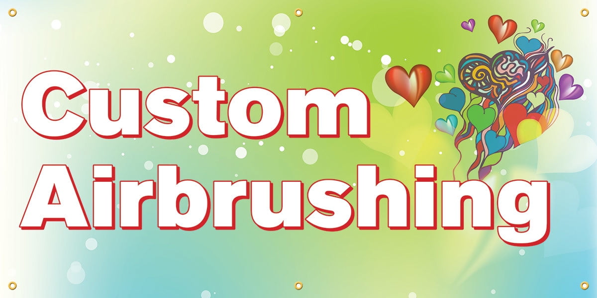 Custom Airbrushing Vinyl Display Banner with Grommets, 3'Hx6'W, Full