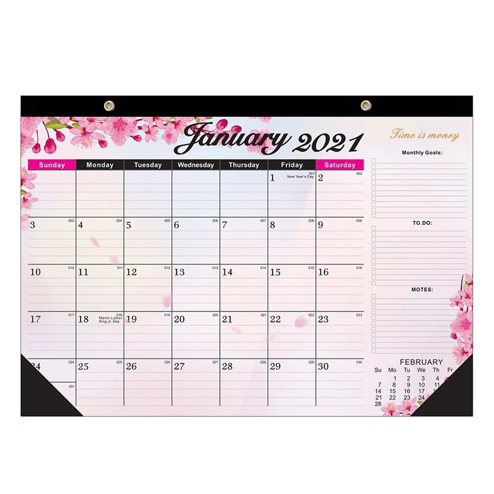 22" Large Details about   2021 Desk Calendar 12 Months Large Desktop Green 