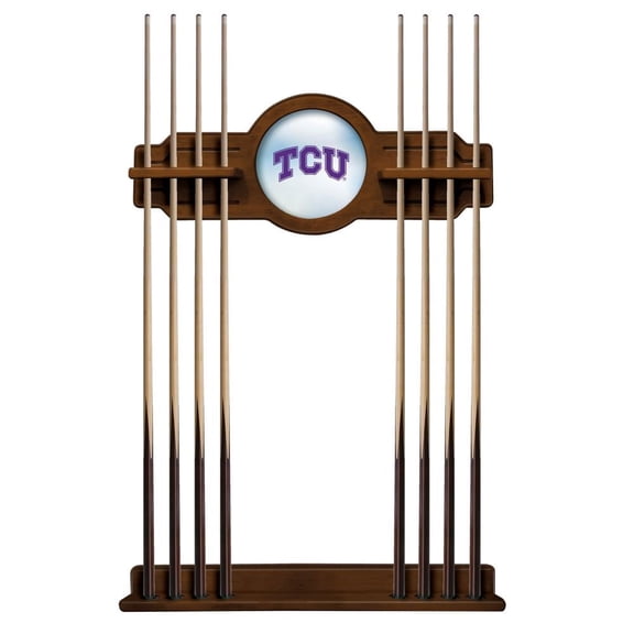 TCU Horned Frogs Eight Stick Pool Cue Rack - Chardonnay