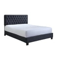 thumbnail image 4 of Benjara Jane Queen Size Bed, Low Profile, Black Tufted Fabric Upholstered Headboard, 4 of 5