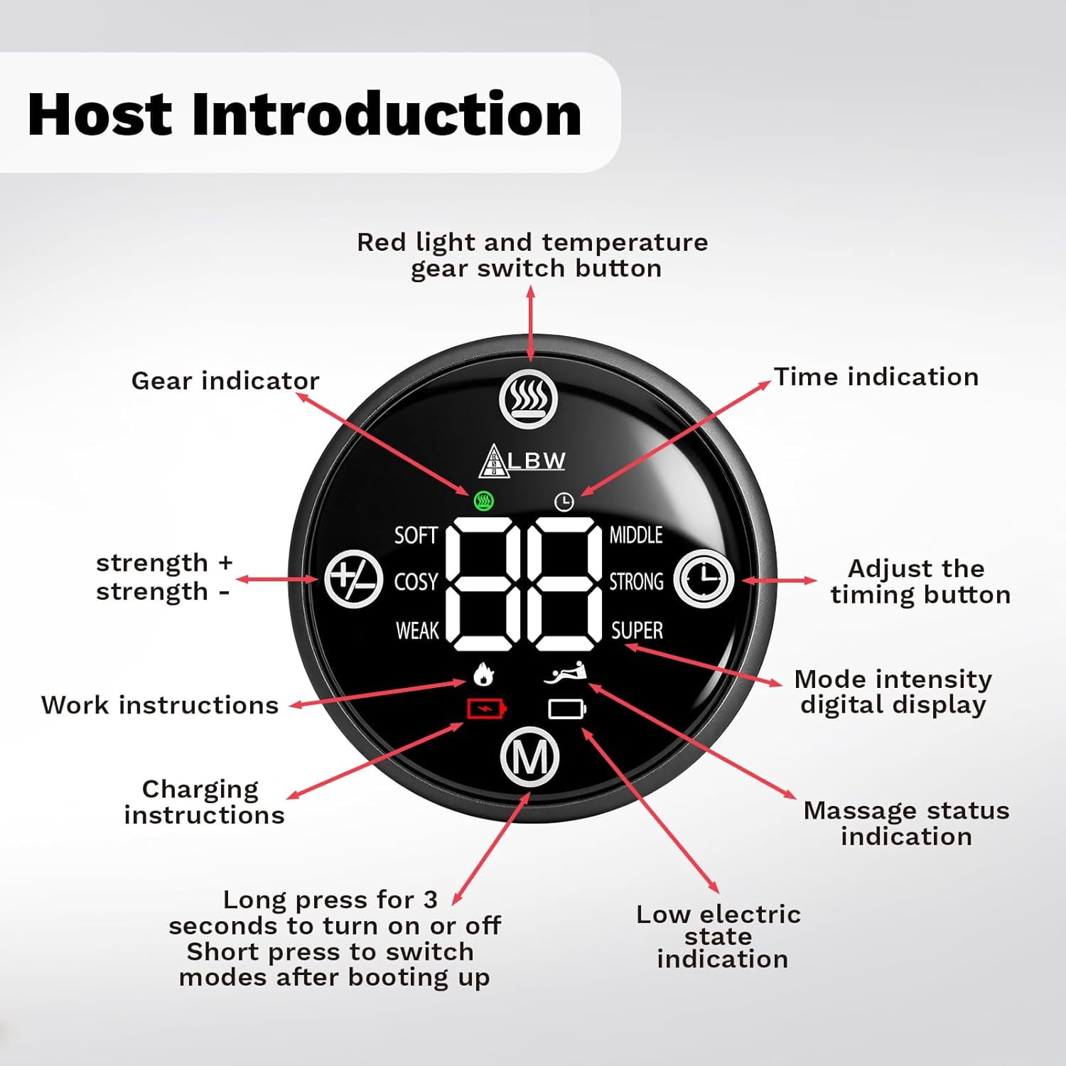 Large Fit Pro Foot Massager with Red-Light Therapy & Graphene Heating for Ankle Knee Back Neck