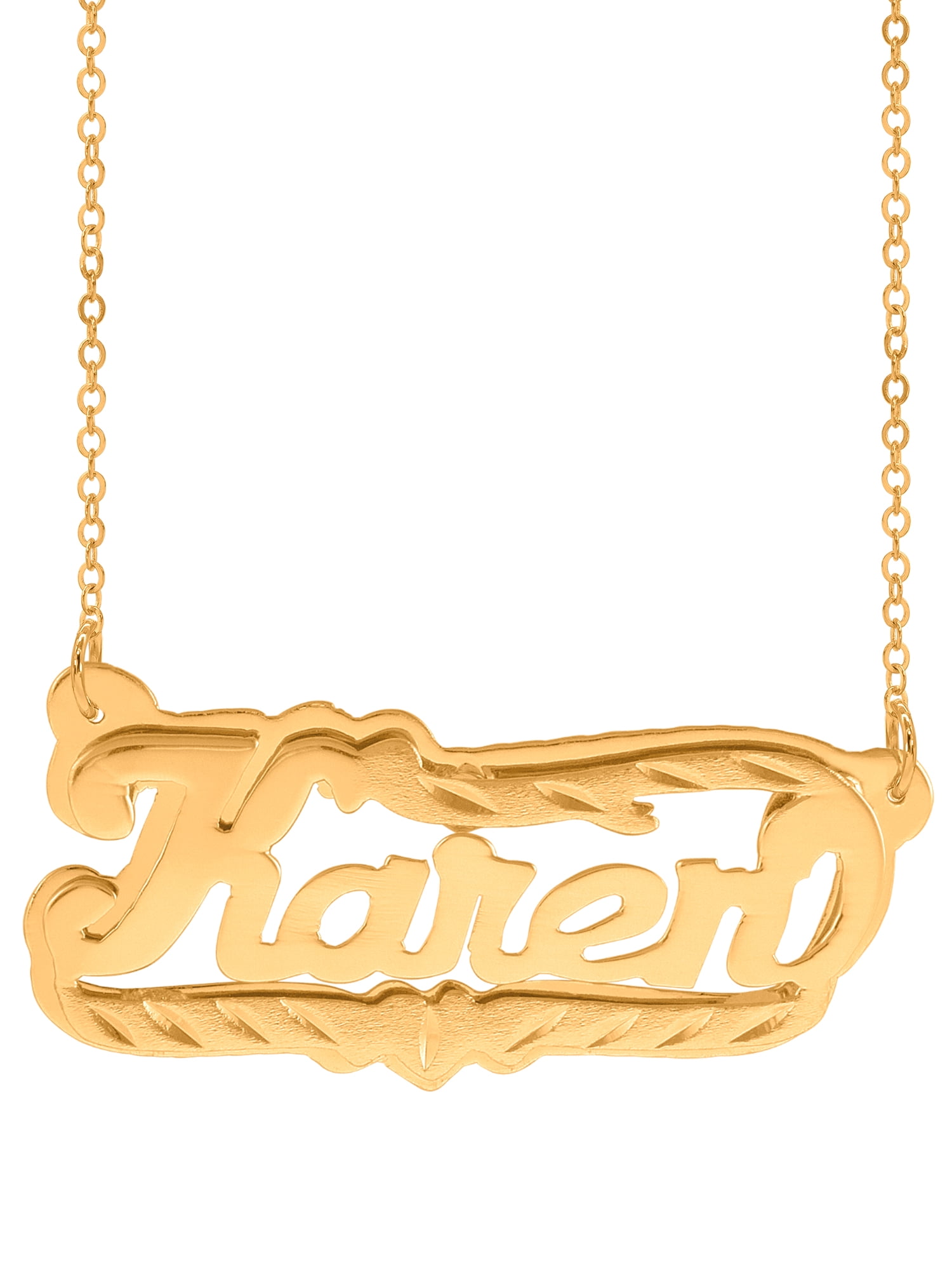 Jay Aimee Diamond Cut Etched Tail Nameplate Necklace - at Stage Stores