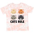 thumbnail image 3 of Inktastic Cats Rule with Cat Heads Boys or Girls Toddler T-Shirt, 3 of 5