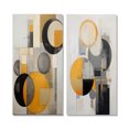 thumbnail image 2 of Designart "Retro Possibility Circular Energy II" Modern Geometric Wall Art Set Of 2 - Modern Yellow Canvas Set For Living Room Decor, 2 of 6