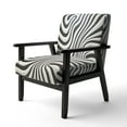thumbnail image 3 of Designart "Optical Art dreaming black and white" Black Stripe Upholstered Accent Chair - Modern Arm Chair For Living Room, 3 of 5