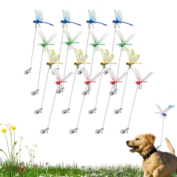 Dragonfly Clip Bug Repellent Outdoor, (16 Pcs) – Lifelike Outdoor Hanging Ornament & Garden Decor, 3D Artificial Fake Dragon Fly Clips for Garden Stakes Decor