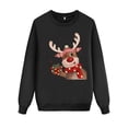 thumbnail image 3 of QTSHPN Matching Family Christmas Sweatshirts Christmas Long Sleeve Deer Plaid Print Hoodless Pullover Blouse Cozy Casual Sweatshirts, 3 of 3